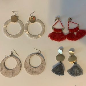 Gold statement earring bundle